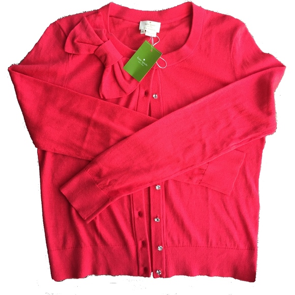 kate spade Jewel Button Bow Cashmere Wool Cardigan - Picture 2 of 7